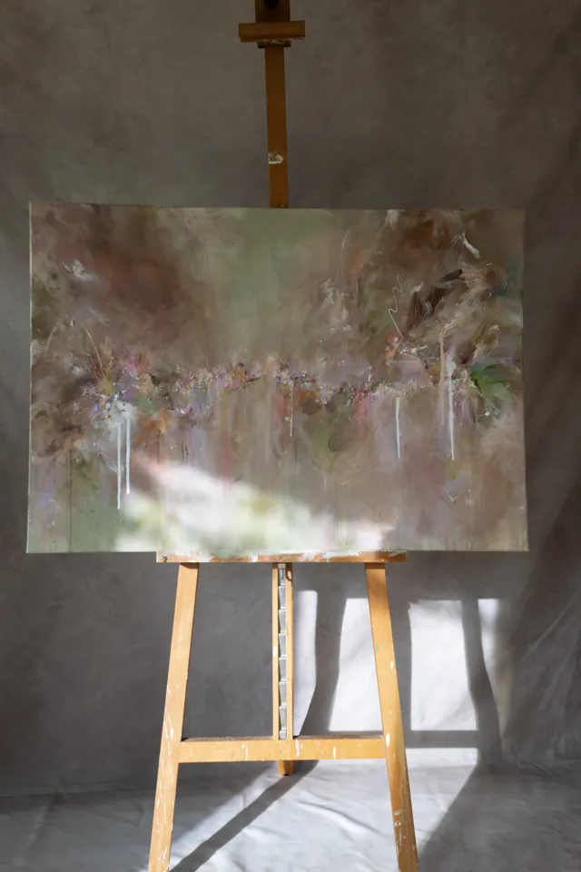 Earth & Bloom auf der Staffelei im Atelier